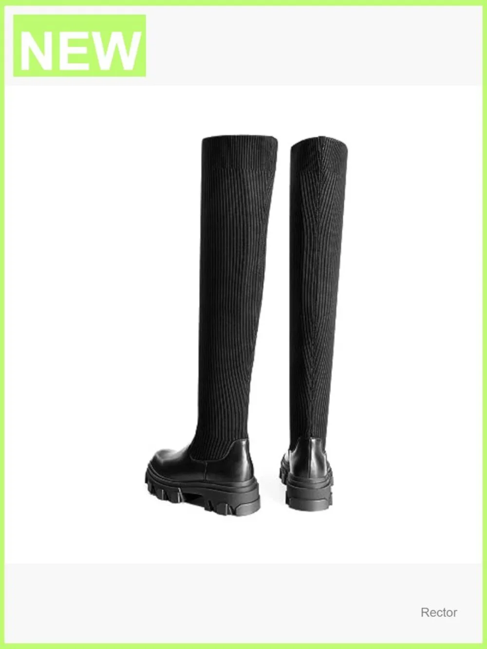 Over the Knee Platform Boots with Lug Sole